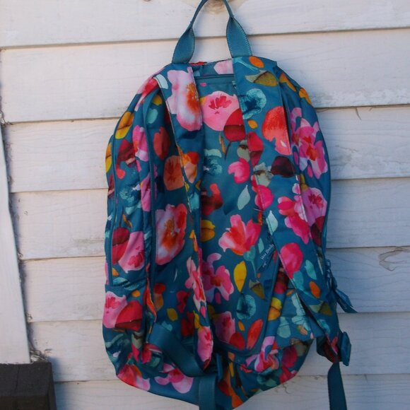 Vera Bradley Foldable Blue Floral Backpack – Like New, Convertible 2-in-1 Design - Picture 2 of 4